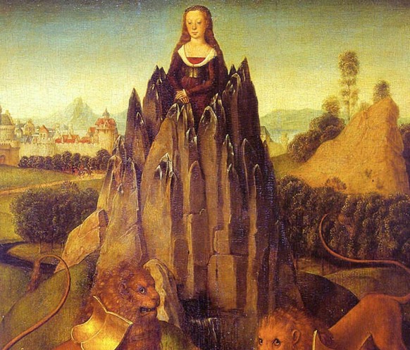 ... mais aussi celle de la chasteté chez Hans Memling, 1475.
https://commons.wikimedia.org/wiki/File:Hans-Memling-allegory-chastity.jpg?uselang=fr