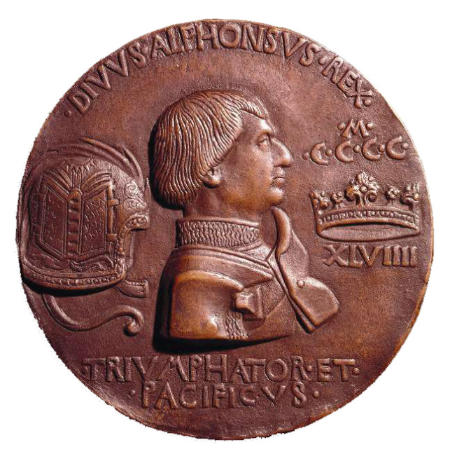 Pisanello, Médaille d’Alphonse V d’Aragon, Naples, 1449, bronze, Ø 10,4 cm ©BnF, départ. des Monnaies, médailles et antiques.